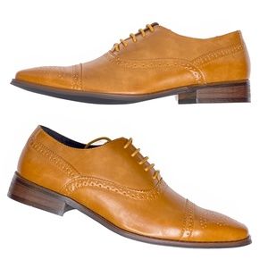 signature men's brogue cap toe oxford dress shoes